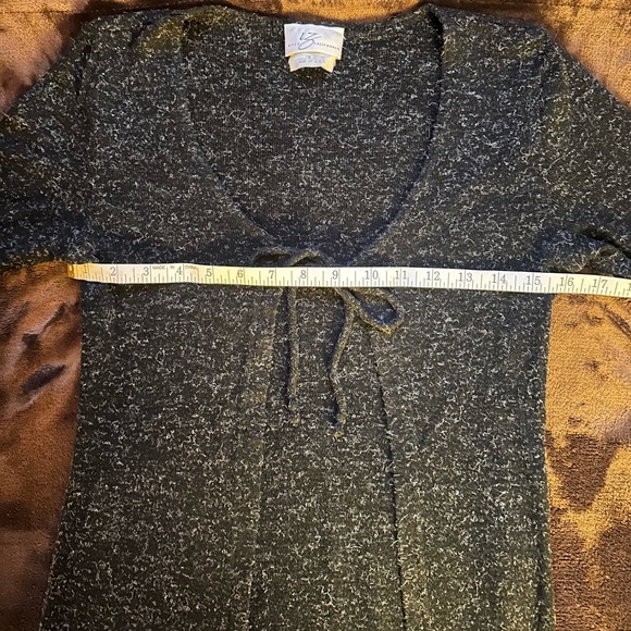 Byer California Charcoal Open Front Duster with Tie Closure - Picture 4 of 6